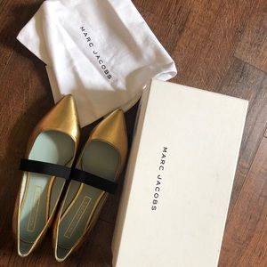Gold and black Marc Jacob flats